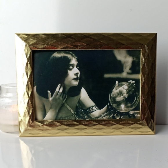 Vintage Gypsy Wiccan Fortune teller Crystal ball, Victorian gypsy Woman Art - Picture 3 of 8